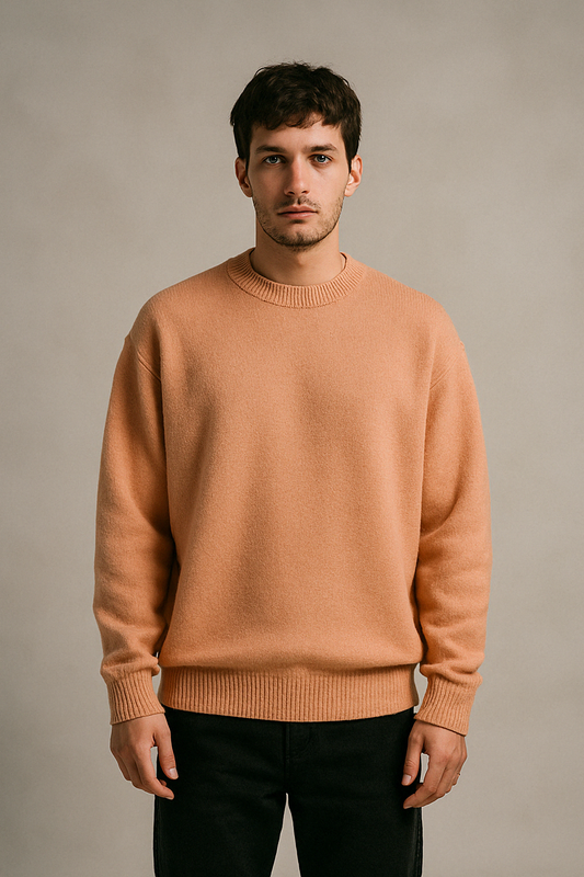 Plain Oversized Sweater – Peach
